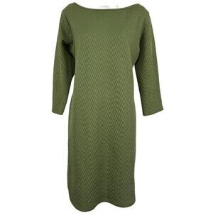 sharagano green dress | Dresses | Sharagano Shift Size 4 Long Sleeve Blue Midi dress